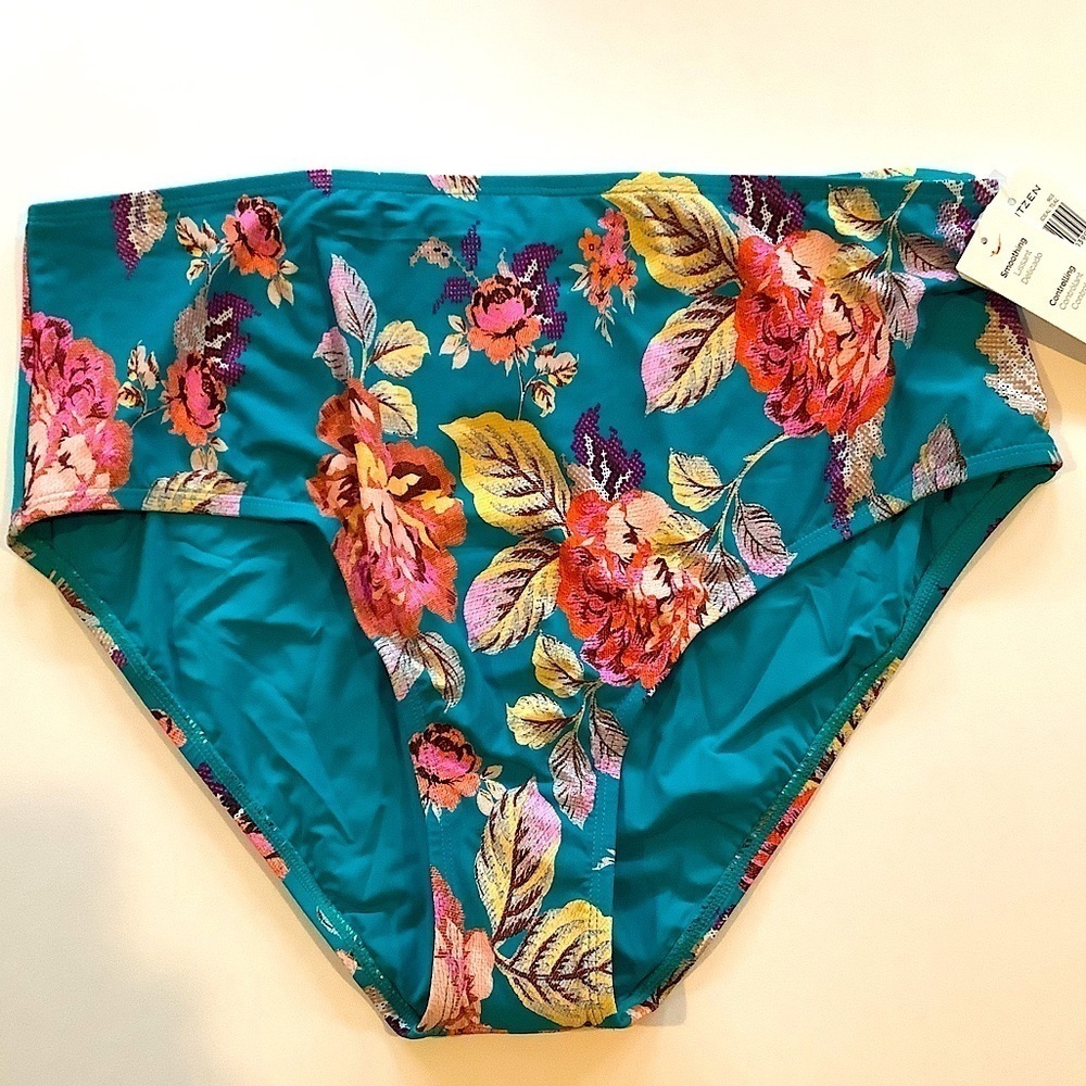 Jantzen Ideal Teal Comfort Core Swimsuit Bottom Size 16 New